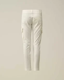 C.P. Company U16 Stretch Gabardine Cargo Pants Gauze White Cheap