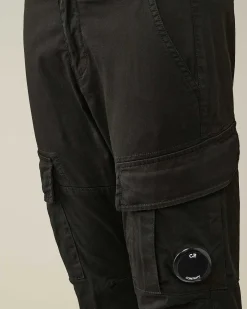 C.P. Company U16 Stretch Gabardine Cargo Pants Black Fashion