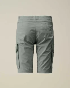 C.P. Company U16 Stretch Gabardine Cargo Shorts Turbulence-Grey Discount