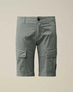 C.P. Company U16 Stretch Gabardine Cargo Shorts Turbulence-Grey Discount