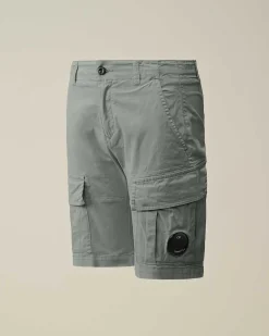 C.P. Company U16 Stretch Gabardine Cargo Shorts Turbulence-Grey Discount