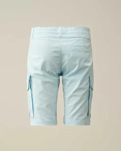 C.P. Company U16 Stretch Gabardine Cargo Shorts Starlight Blue Outlet
