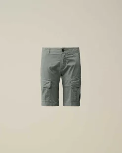 C.P. Company U16 Stretch Gabardine Cargo Shorts Turbulence-Grey Online