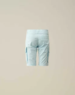 C.P. Company U16 Stretch Gabardine Cargo Shorts Starlight Blue Fashion