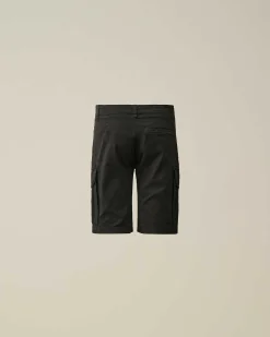 C.P. Company U16 Stretch Gabardine Cargo Shorts Black New