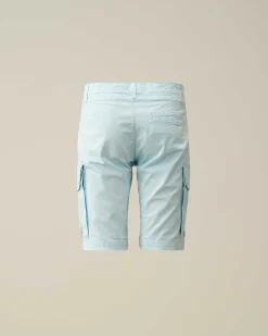 C.P. Company U16 Stretch Gabardine Cargo Shorts Starlight Blue Fashion