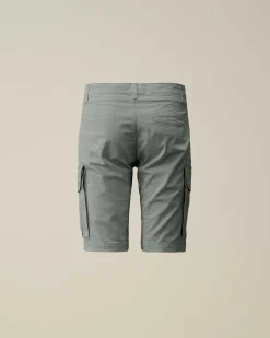 C.P. Company U16 Stretch Gabardine Cargo Shorts Turbulence-Grey Outlet