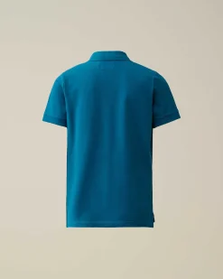 C.P. Company U16 Stretch Piquet Logo Polo Shirt Ink Blue Fashion