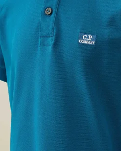 C.P. Company U16 Stretch Piquet Logo Polo Shirt Ink Blue Fashion