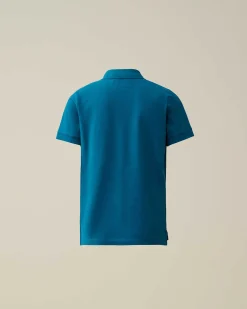 C.P. Company U16 Stretch Piquet Logo Polo Shirt Ink Blue Hot