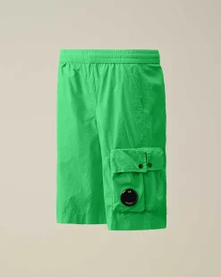 C.P. Company U16 Tela Parachute Cargo Shorts Classic Green Clearance