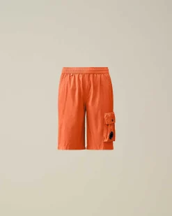 C.P. Company U16 Tela Parachute Cargo Shorts Gold Flame-Orange Online