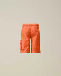 C.P. Company U16 Tela Parachute Cargo Shorts Gold Flame-Orange Online