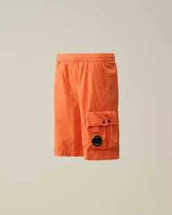 C.P. Company U16 Tela Parachute Cargo Shorts Gold Flame-Orange Clearance